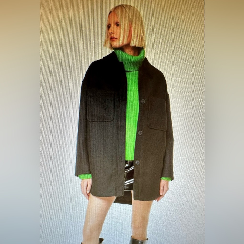 H&M oversized wool shirt jacket
